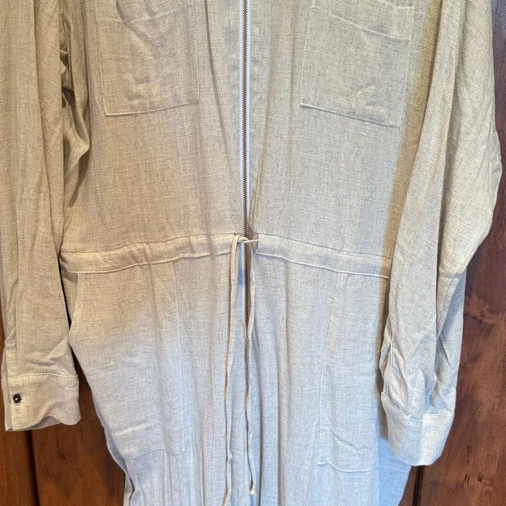 TYSA Womens Fly Me To The Moon Linen Jumpsuit in Neutral Size 4 - Picture 3 of 8